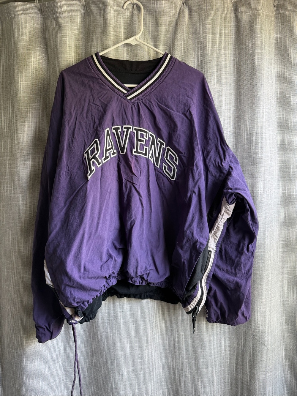STARTER Purple 'RAVENS' V-Neck Windbreaker Pullover
